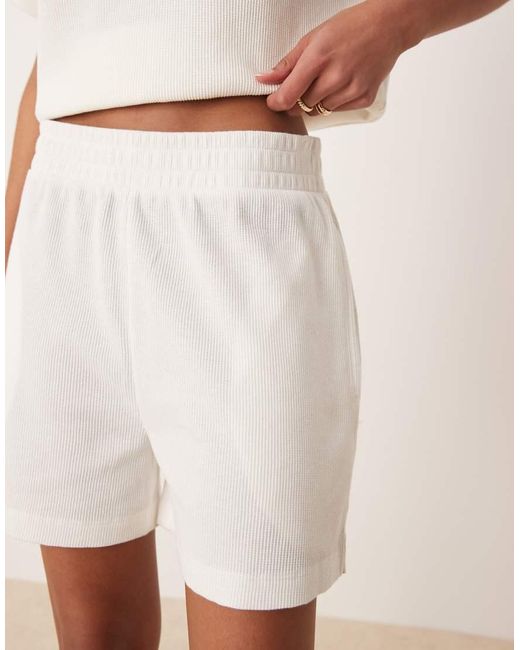 ASOS Natural Longline Waffle Short