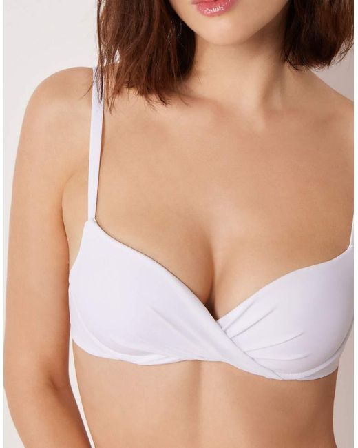 Calzedonia White Premium Fit Super Push Up Bikini Top