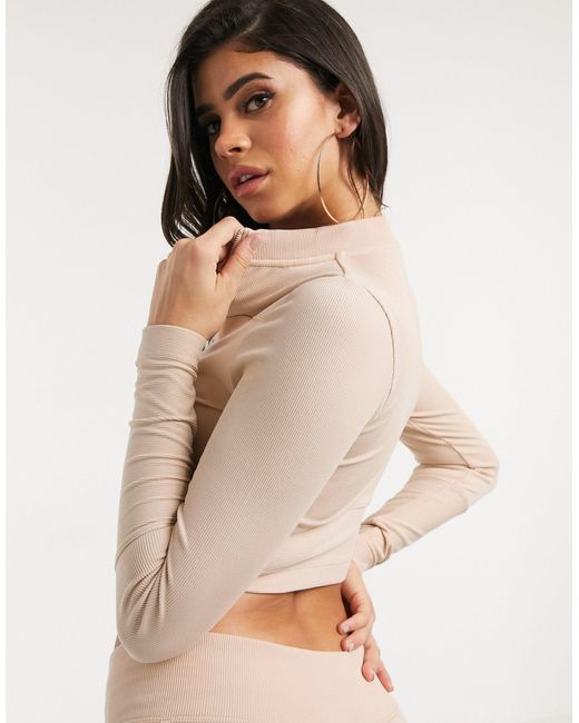 beige long sleeve high neck top
