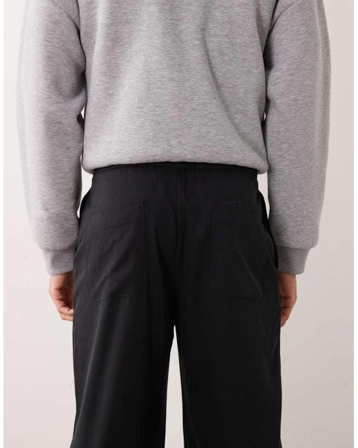 Bershka Gray Fluid Super baggy Darted Trousers for men