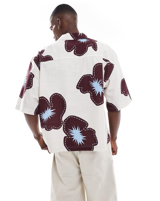 ASOS Oversized Overhemd Met Halflange Mouwen in het White voor heren