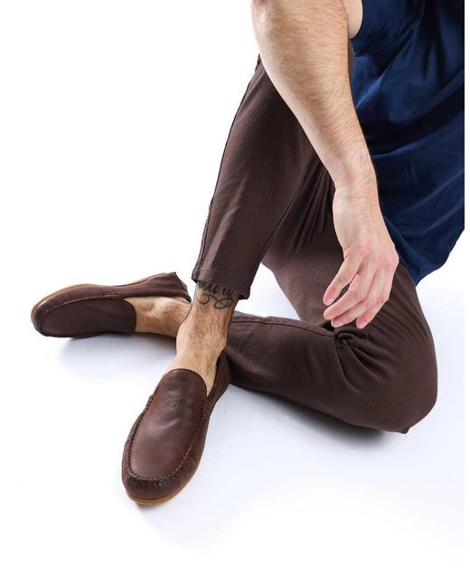 Base London Brown Moss Driver Mocc for men