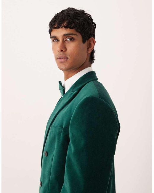 ASOS Green Slim Double Breasted Suit Jacket for men