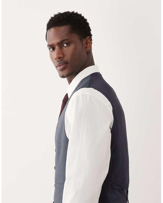 ASOS Blue Slim Suit Waistcoat for men