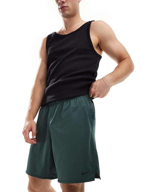 Nike Green Dri-Fit Totality 7 Inch Unlined Shorts for men