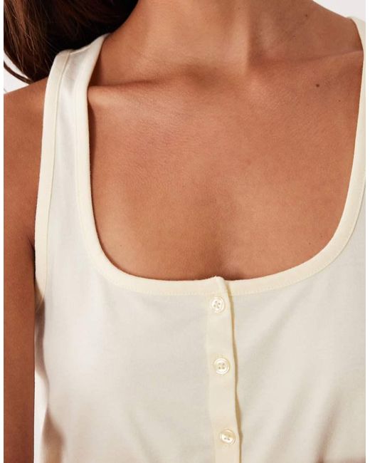 ASOS White Mix & Match Button Through Pyjama Vest Top