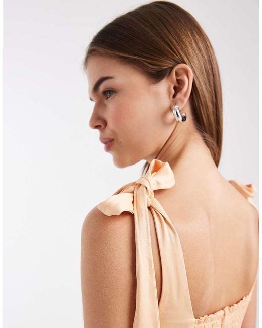 Maids To Measure Natural Bridesmaid Tie Shoulder Maxi Dress