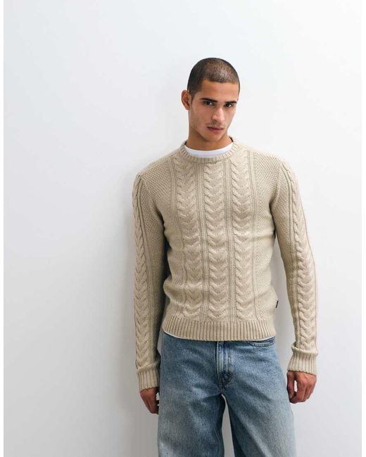 Blend Natural Cable Knit Jumper for men