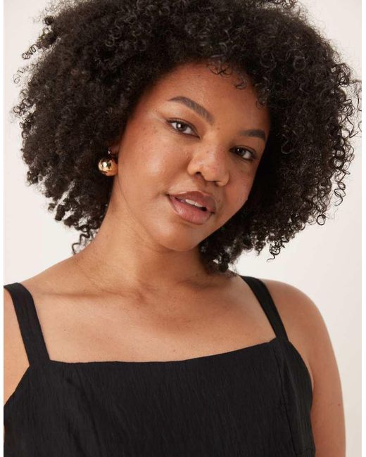 ASOS Black Asos Design Curve Jumpsuit With Peplum Waist