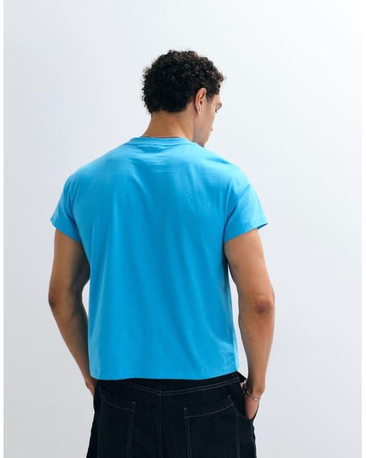 Reclaimed Vintage Blue Slogan T-shirt for men
