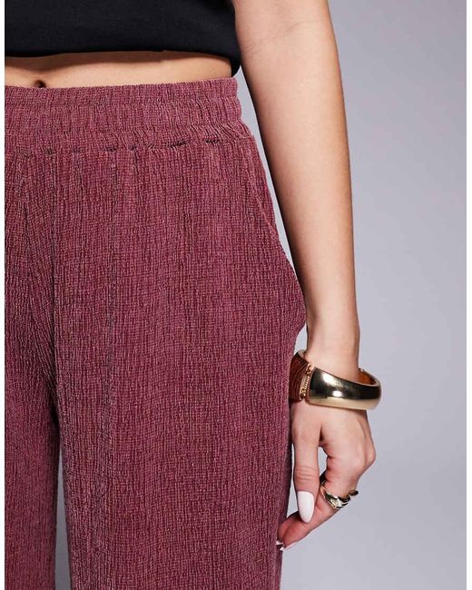 ASOS Broek Met Wijde Pijpen En Textuur in het Purple