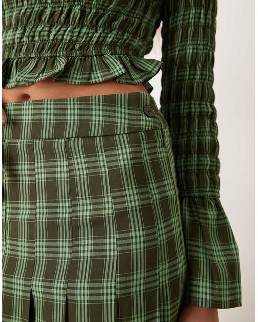 Jupe d'ensemble longue style kilt à carreaux - vert/ Glamorous en coloris Green