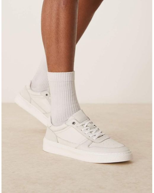 Zapatillas De Deporte Blancas De Cuero De ASOS de hombre de color Natural