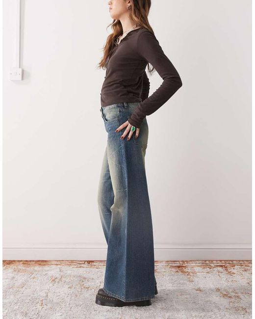 Cheap Monday Multicolor Poser Mid Rise Wide Leg Skater Jeans