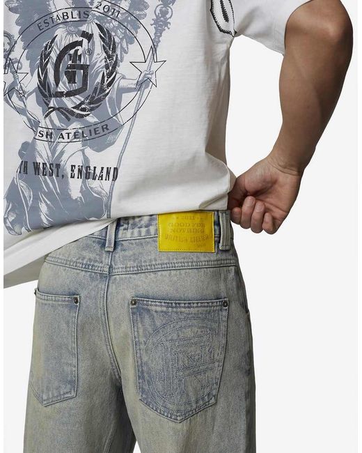 Good For Nothing White Baggy Denim Jeans for men