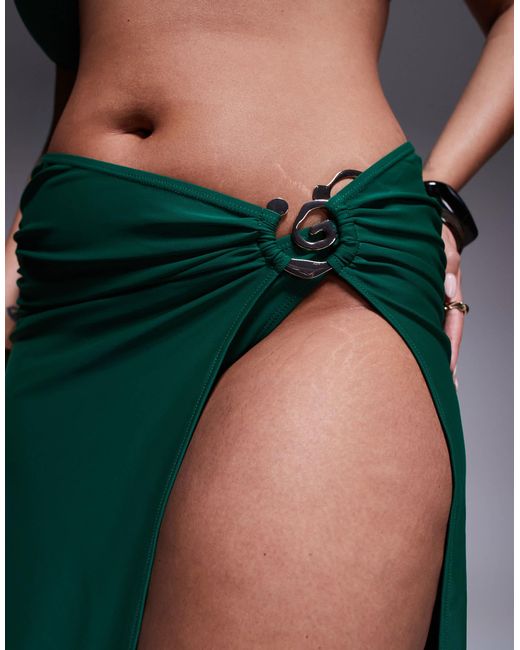 Moda Minx Gray Curve Wrap Maxi Skirt