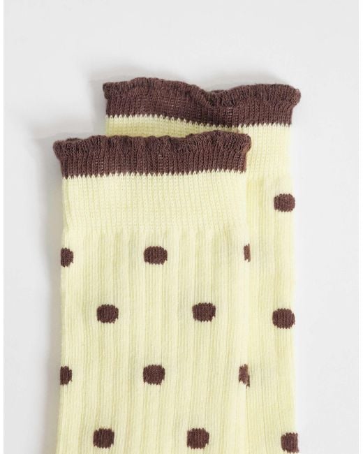 ASOS Natural Polka Dot Socks
