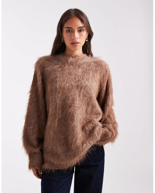 ASOS Brown – superflauschiger strickpullover