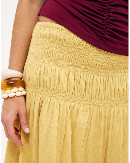 NA-KD Multicolor Smock Waist Detail Maxi Skirt