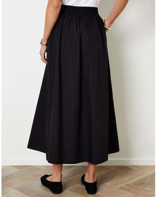 Threadbare Black Cotton Maxi Skirt With Pockets