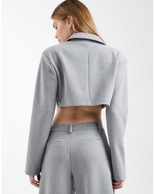 ASOS Gray Brushed Cropped Blazer