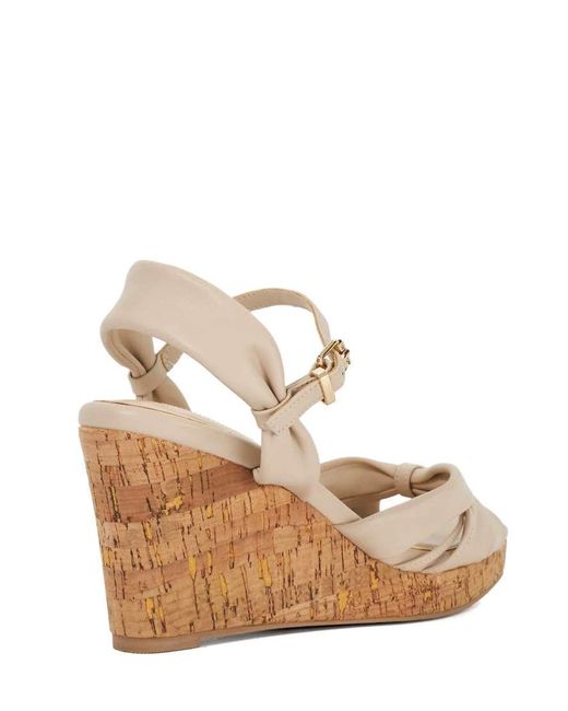 Dune Natural Kander Wedged Sandal