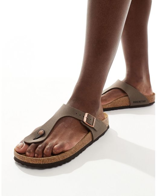 Gizeh - sandales en cuir birko-flor - moka ciré Birkenstock en coloris Brown