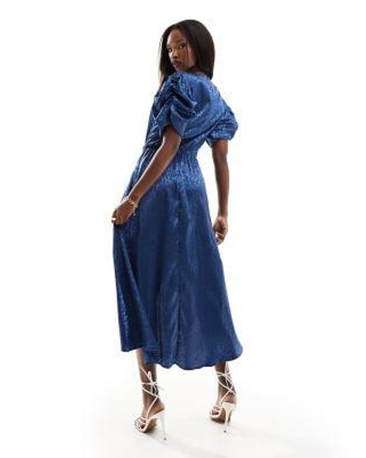 AX Paris Blue – satin-midikleid