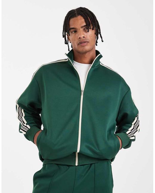 Only & Sons Green Tracktop Co-ord With Side Stripe for men
