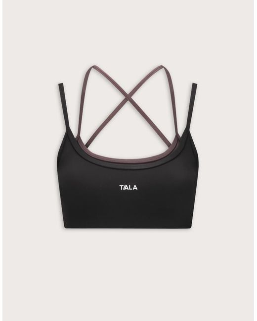 Tala Black Double Layer Strappy Bra