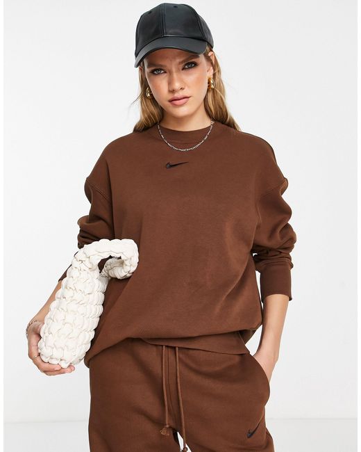 Nike Phoenix Fleece Sweatshirt in Brown | Lyst
