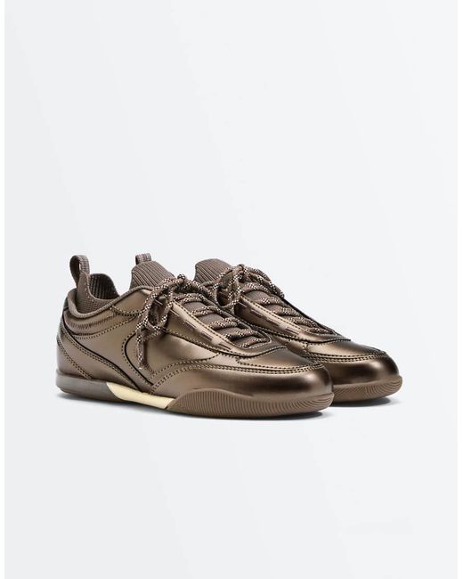 Oysho Brown Sock-Style Trainers