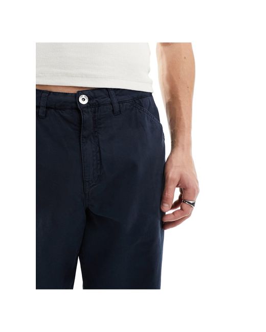 Farah Blue Greenport Relaxed Straight Trousers for men