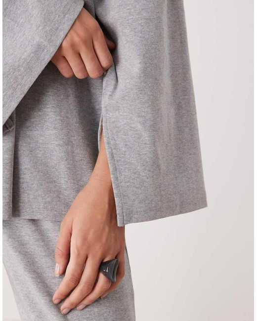 Weekday Gray Co-Ord Lounge Oversized Long Sleeve Top