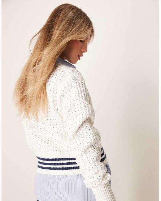 Adidas Originals White Knitted Cardigan