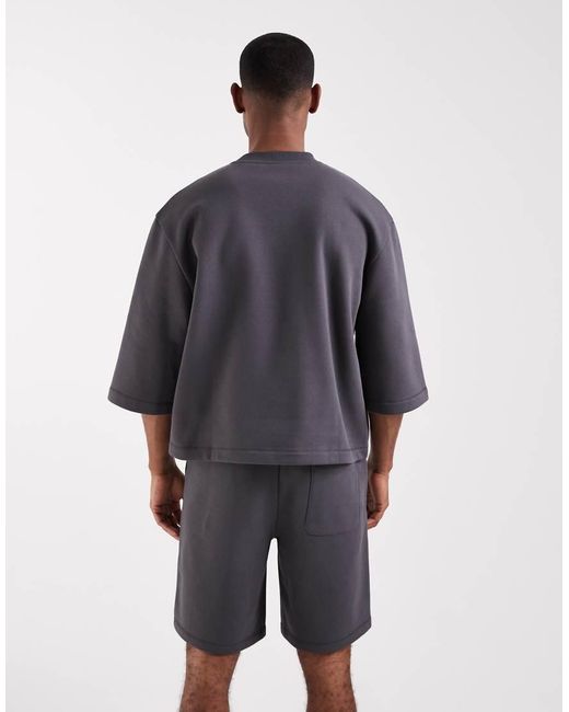 ASOS Blue Relaxed Short Sleeve Sweatshirt for men