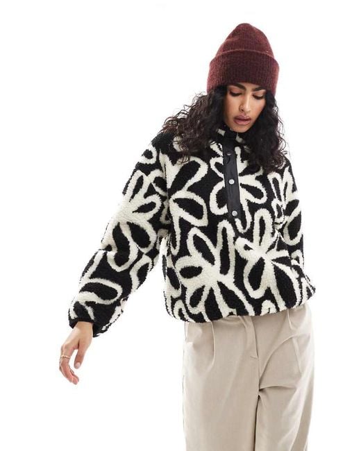 ONLY White Button Down Borg Fleece