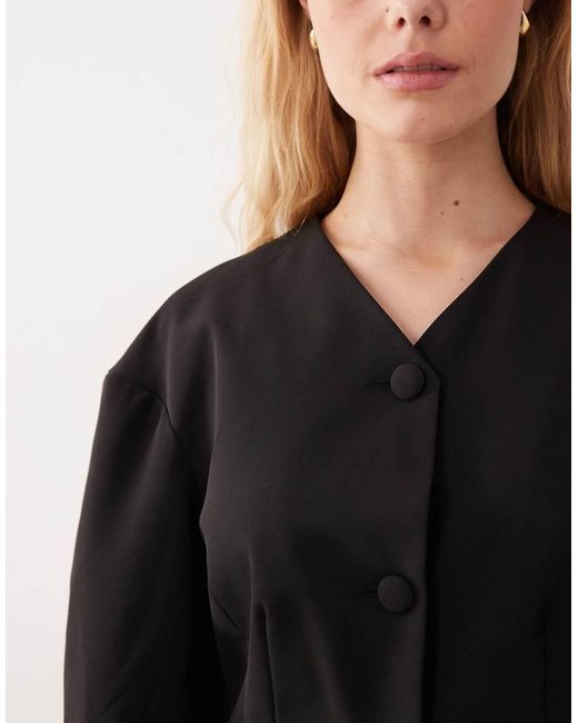 Miss Selfridge Black Collarless Cinch Blazer