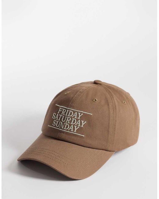 Accessorize Brown Friday Saturday Sunday Cap