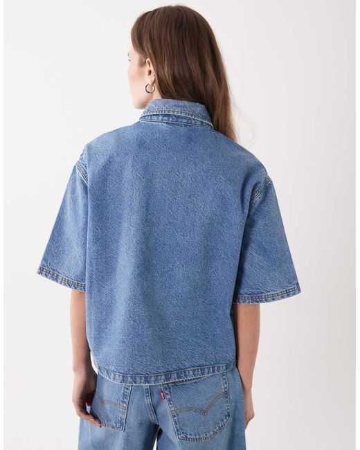 Miss Selfridge Blue Denim Boxy Shirt
