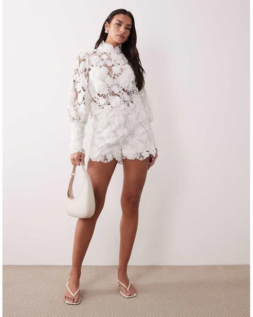 Bardot White Amyra High Waisted Shorts