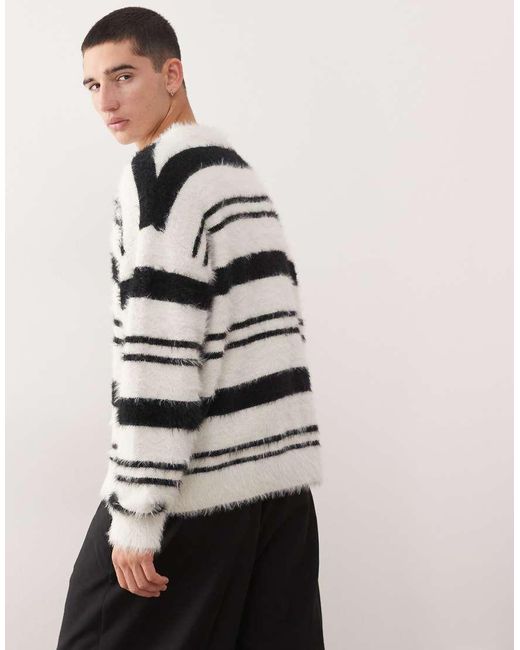 Jersey Gris A Rayas Extragrande De Mezcla De Lana De Weekday de hombre de color Gray