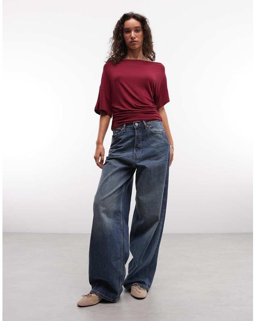 Collusion Red Drapey Off Shoulder
