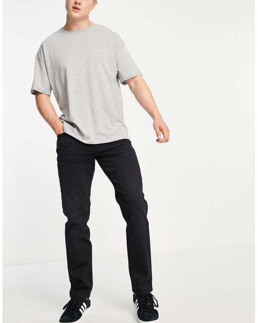 SELECTED – jeans aus baumwollmix mit geradem schnitt in Black für Herren