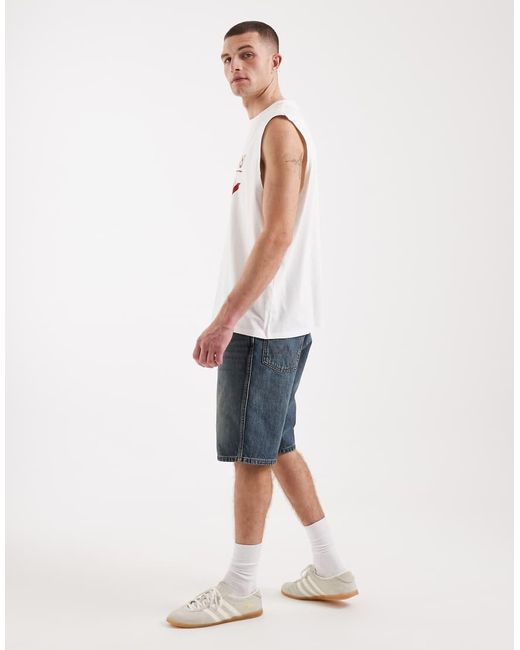 Wrangler Blue Cowboy Straight Fit Denim Shorts for men