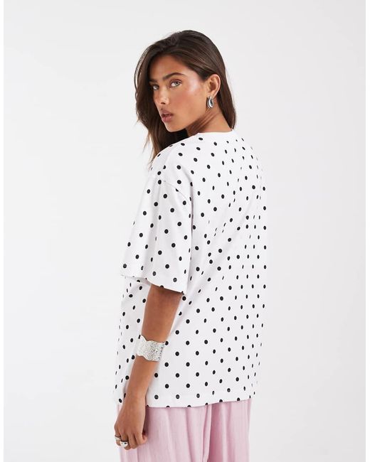 ASOS White Oversized Jersey With Michigan Cherry Graphic