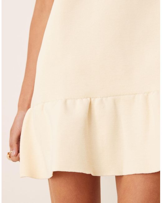 ASOS Natural Structured Hem Mini Dress