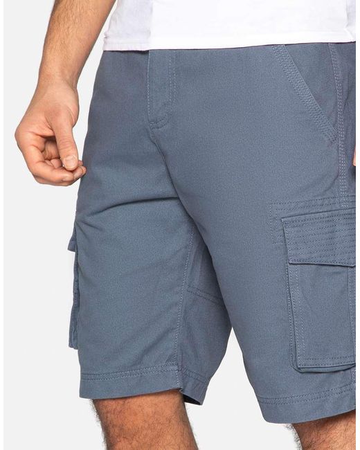 Threadbare Blue Cotton 'Bute' Cargo Shorts for men