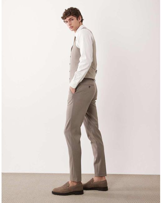ASOS Natural Skinny Suit Trousers for men