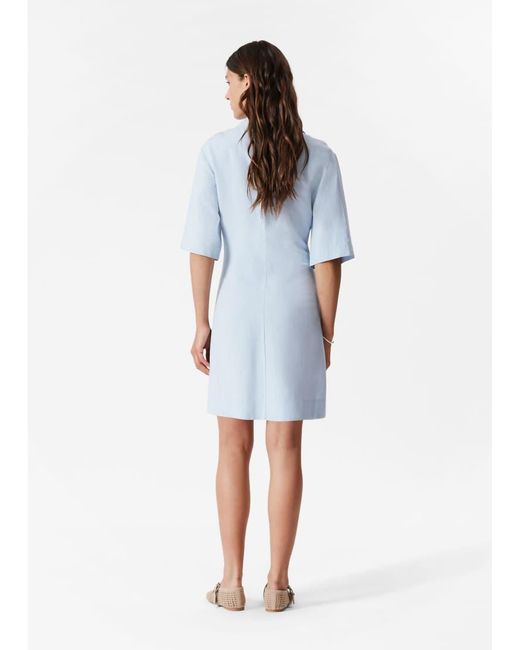 & Other Stories Purple Mini Shirt Dress With Ruche Front